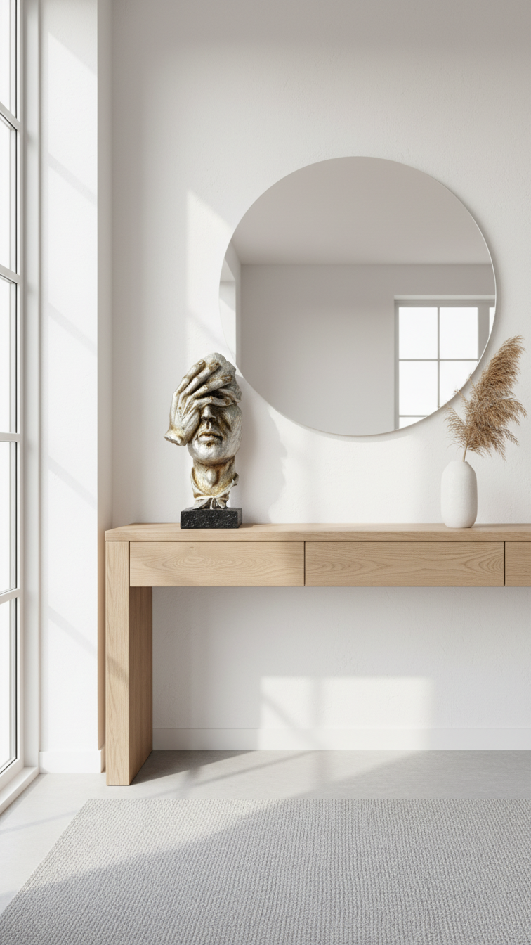 Фигура „Silencio“ — Арт скулптура лице с ръка (30 × 15 × 10 см)