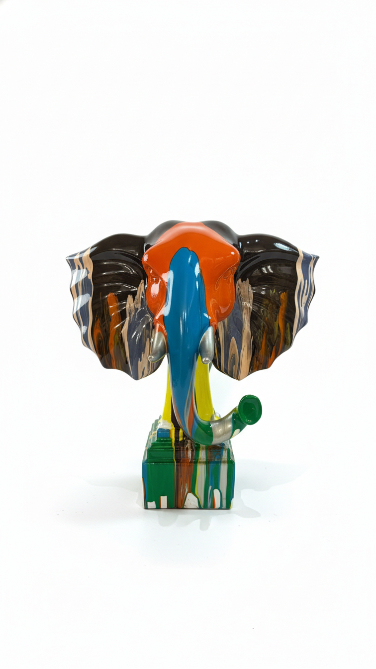 Фигура „ColorBurst Elephant“ (30 × 30 × 10 см)